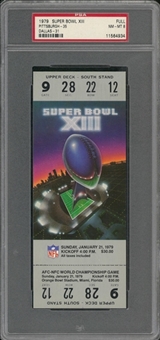 1979 Super Bowl XIII Full Ticket - PSA NM-MT 8